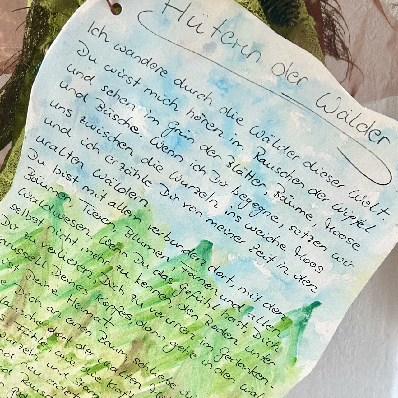 Aquarellbild mit Begleittext
