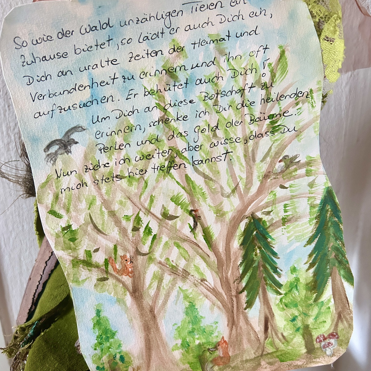Aquarellbild mit Begleittext